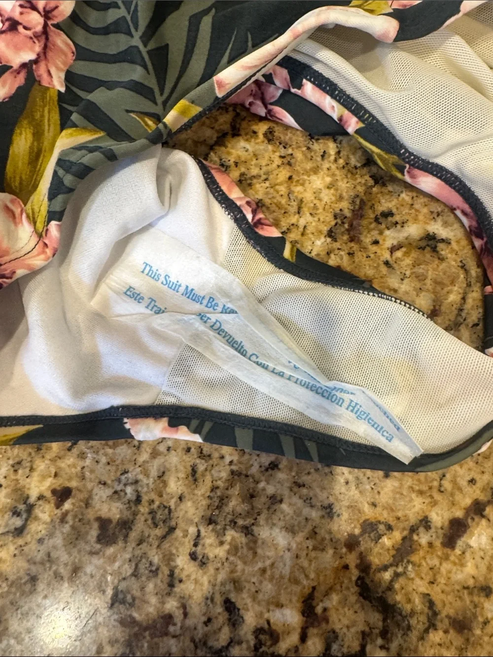 Kona Sol Black Swimsuit with Pink Floral Print - Picture 5 of 10